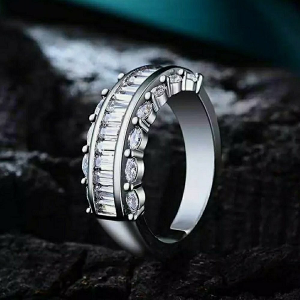 FINAL SALE Beautiful Baguette White Sapphire 925 Silver